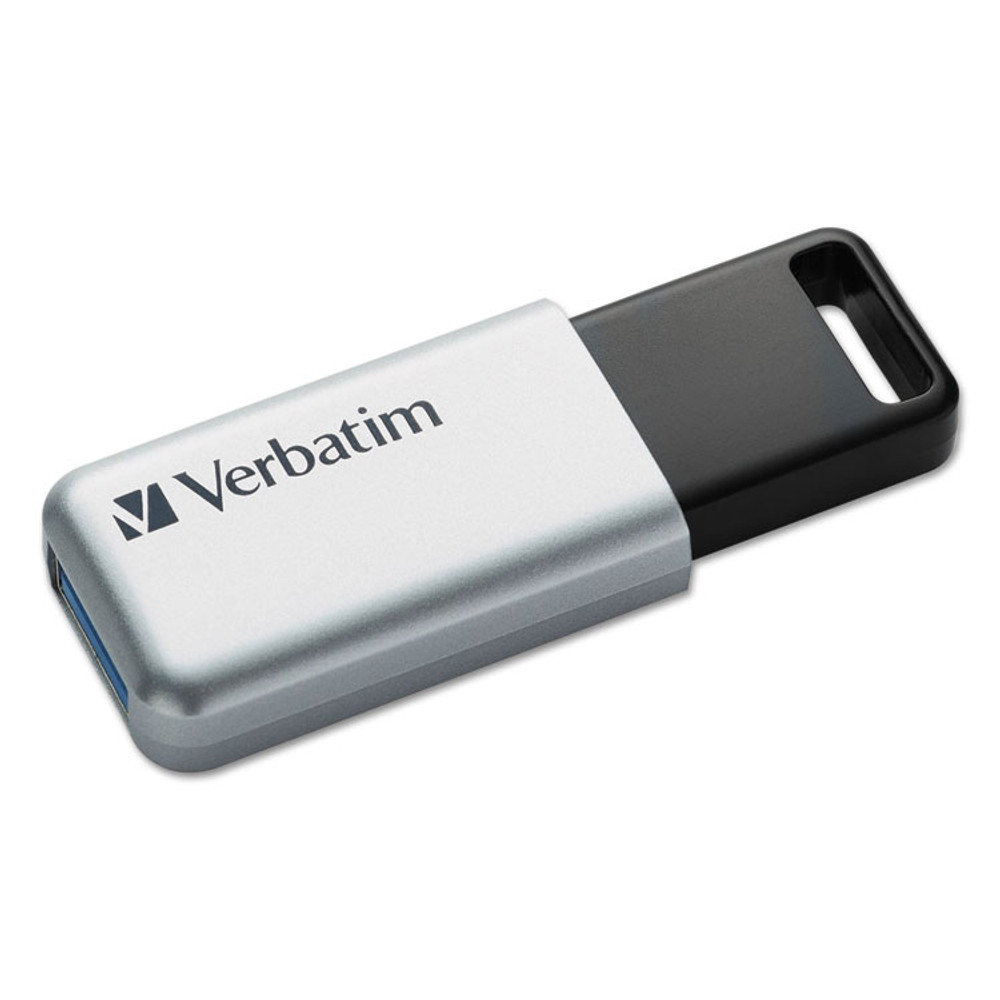 VERBATIM CORPORATION 98664 Store 'n' Go Secure Pro USB Flash Drive with AES 256 Encryption, 16 GB, Silver