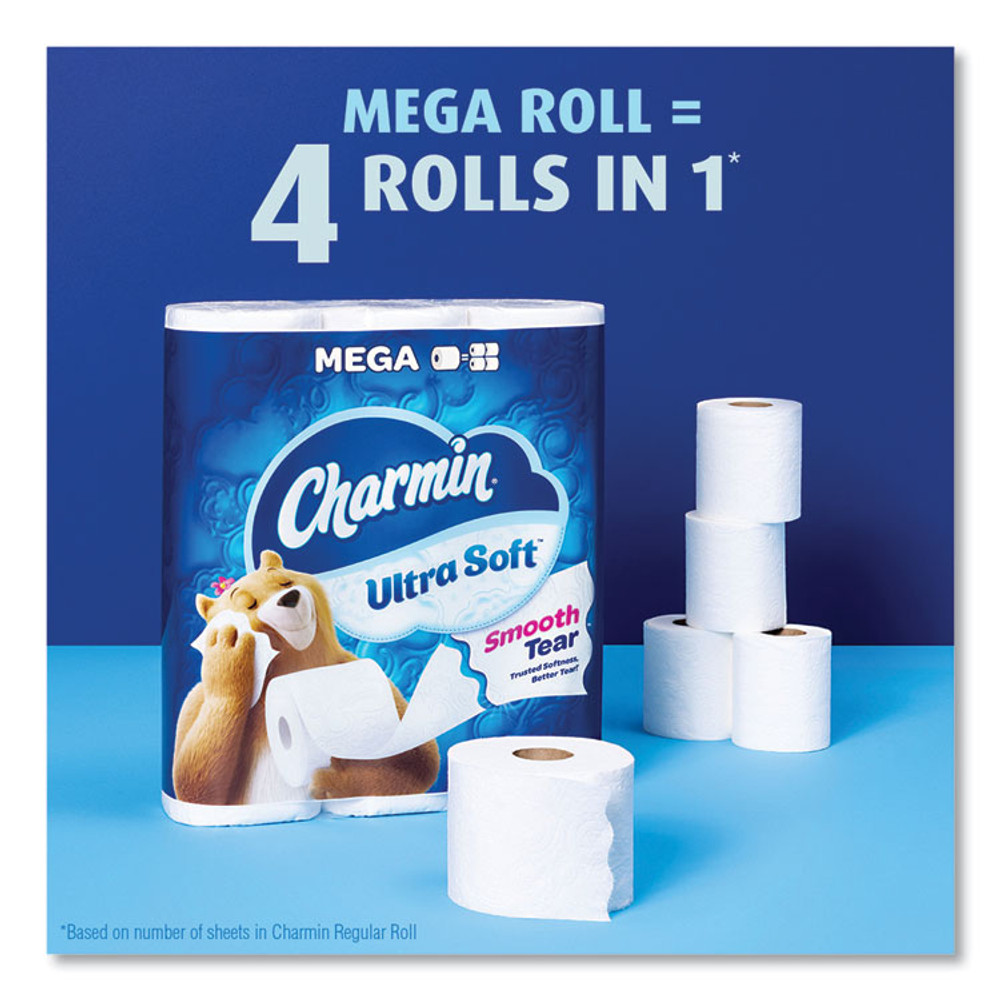 PROCTER & GAMBLE Charmin® 08797 Ultra Soft Bathroom Tissue, Mega Roll, Septic Safe, 2-Ply, White, 224 Sheets/Roll, 18 Rolls/Carton