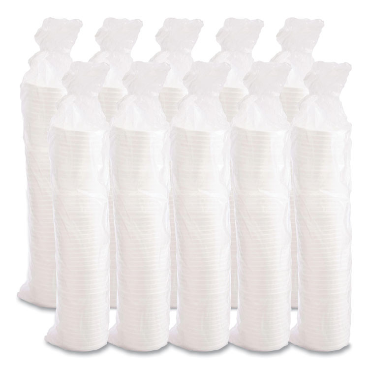 DART 20RL Vented Foam Lids, Fits 6 oz to 32 oz Hot Cups, White, 50/Pack, 10 Packs/Carton