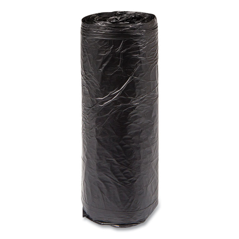 INTEGRATED BAGGING SYSTEMS Inteplast Group S243306K High-Density Commercial Can Liners, 16 gal, 6 mic, 24" x 33", Black, Interleaved Roll, 50 Bags/Roll, 20 Rolls/Carton
