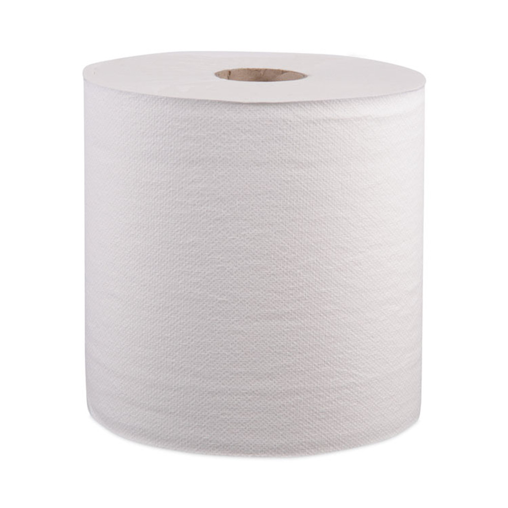 WINDSOFT 12906B Hardwound Roll Towels, 1-Ply, 8" x 800 ft, White, 6 Rolls/Carton