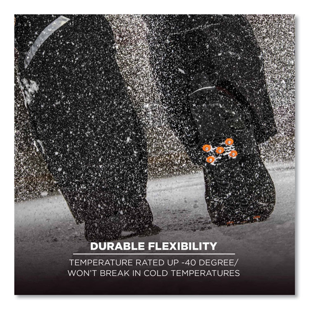TENACIOUS HOLDINGS, INC. ergodyne® 16774 Trex 6310 Adjustable Slip-On Ice Cleats, Large, Black, Pair