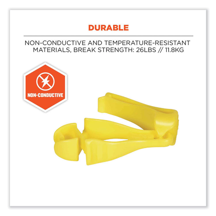 TENACIOUS HOLDINGS, INC. ergodyne® 19129 Squids 3405 Belt Clip Glove Clip Holder, 1 x 1 x 6, Acetal Copolymer, Lime