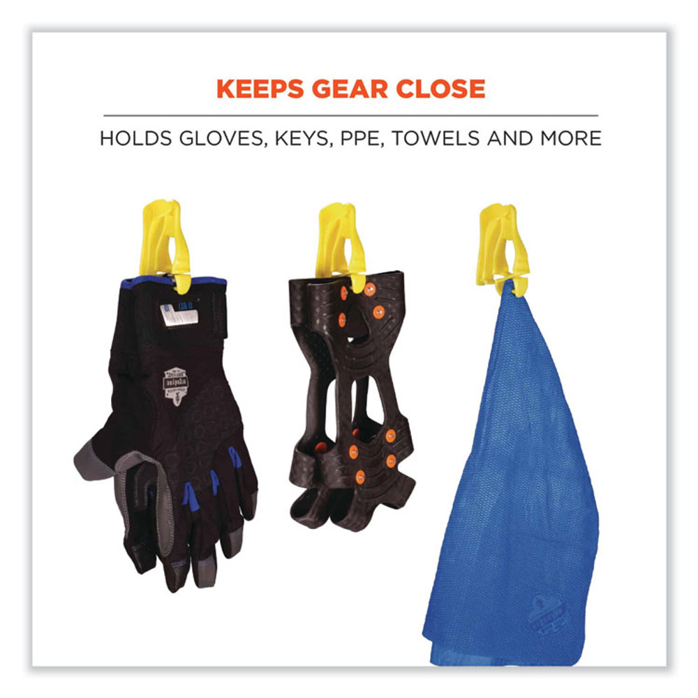 TENACIOUS HOLDINGS, INC. ergodyne® 19129 Squids 3405 Belt Clip Glove Clip Holder, 1 x 1 x 6, Acetal Copolymer, Lime