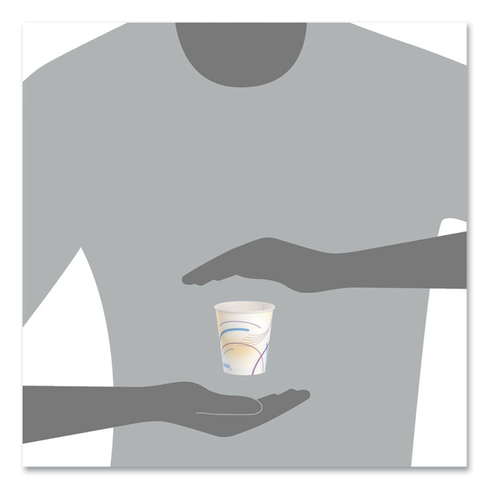 DART SOLO® 52MD Paper Water Cups, 5 oz, Meridian Design, 100/Sleeve, 25 Sleeves/Carton