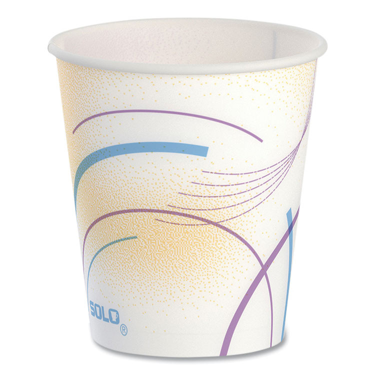 DART SOLO® 52MD Paper Water Cups, 5 oz, Meridian Design, 100/Sleeve, 25 Sleeves/Carton