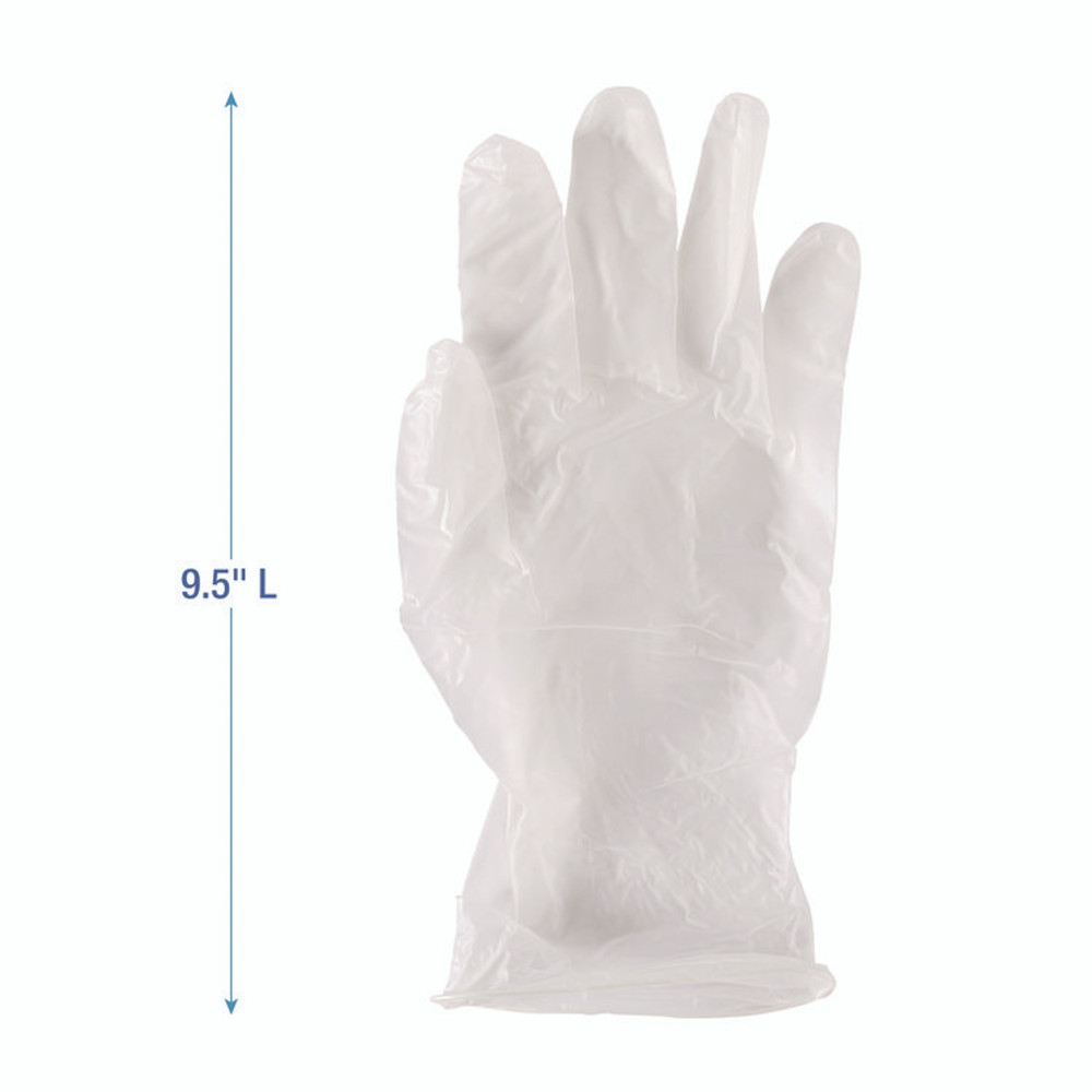 BOARDWALK 365LCT General Purpose Vinyl Gloves, Powder/Latex-Free, 2.6 mil, Large, Clear, 100/Box, 10 Boxes/Carton