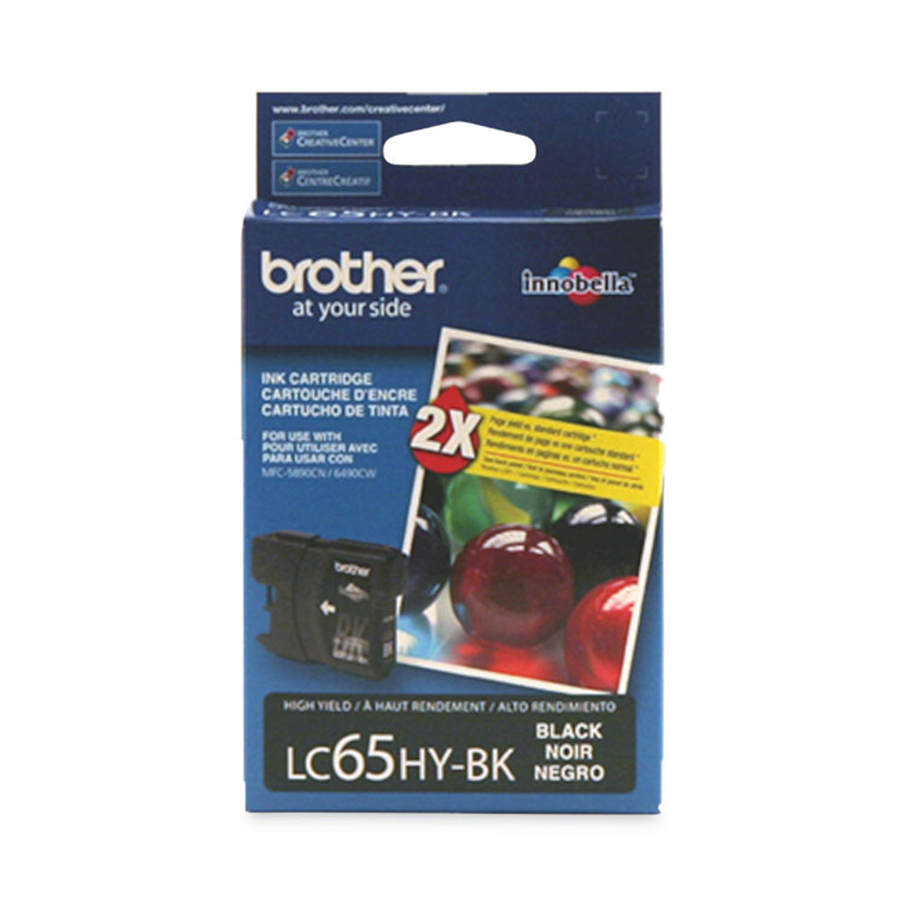 BROTHER INTL. CORP. LC65HYBK LC65HYBK Innobella High-Yield Ink, 900 Page-Yield, Black