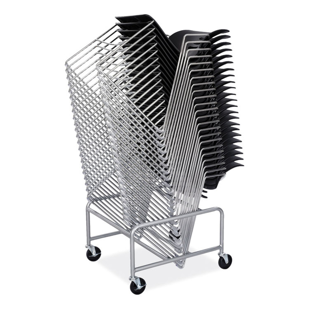 SAFCO PRODUCTS 4190SL Sled Base Stack Chair Cart, Metal, 500 lb Capacity, 23.5" x 27.5" x 17", Silver