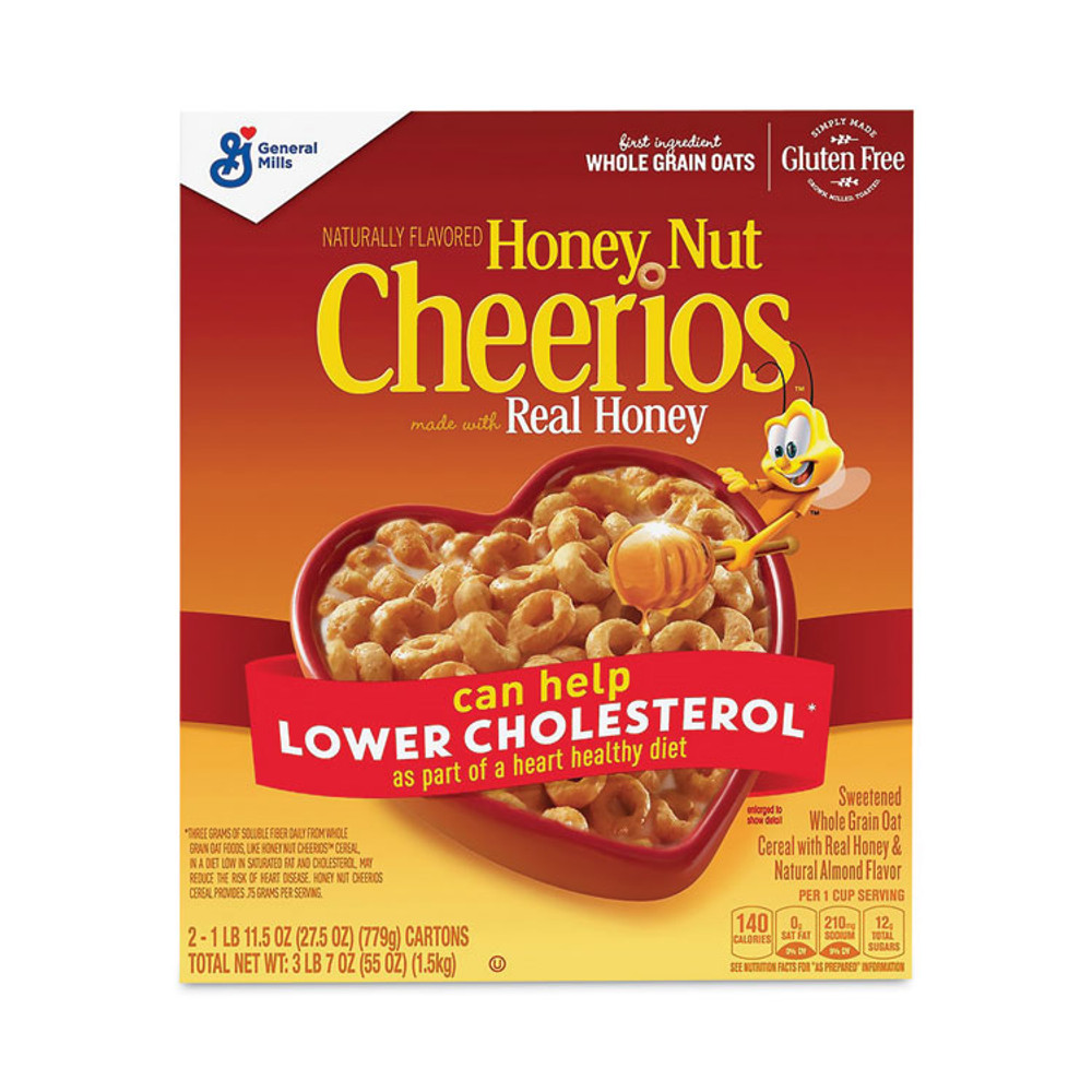 GENERAL MILLS Cheerios® 22000728 Honey Nut Cereal, 27.5 oz Box, 2/Carton