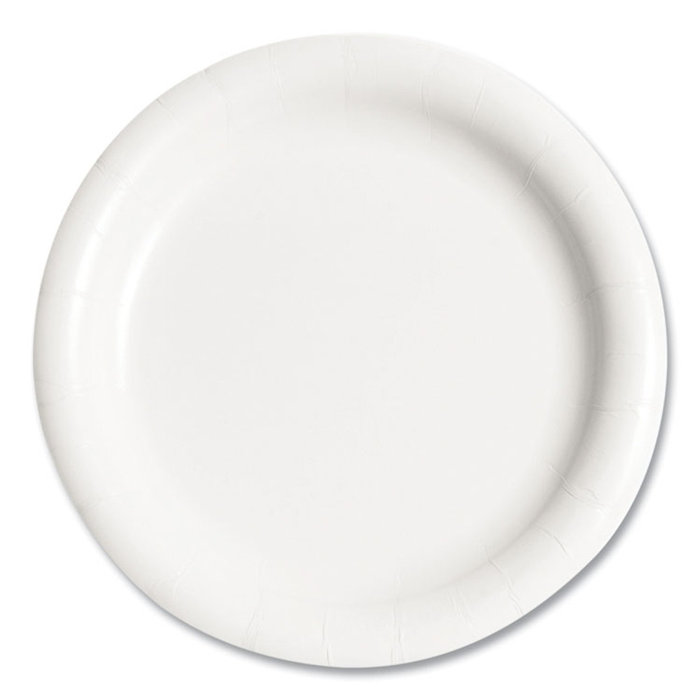 DART SOLO® MWP9B Bare Eco-Forward Clay-Coated Mediumweight Paper Plate, ProPlanet Seal, 9" dia, White, 125/Pack, 4 Packs/Carton