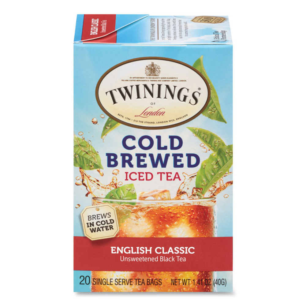 TWININGS NORTH AMERICA INC 51331 Cold Brew Iced Tea Bags, English Classic, 0.07 oz Tea Bag, 20/Box