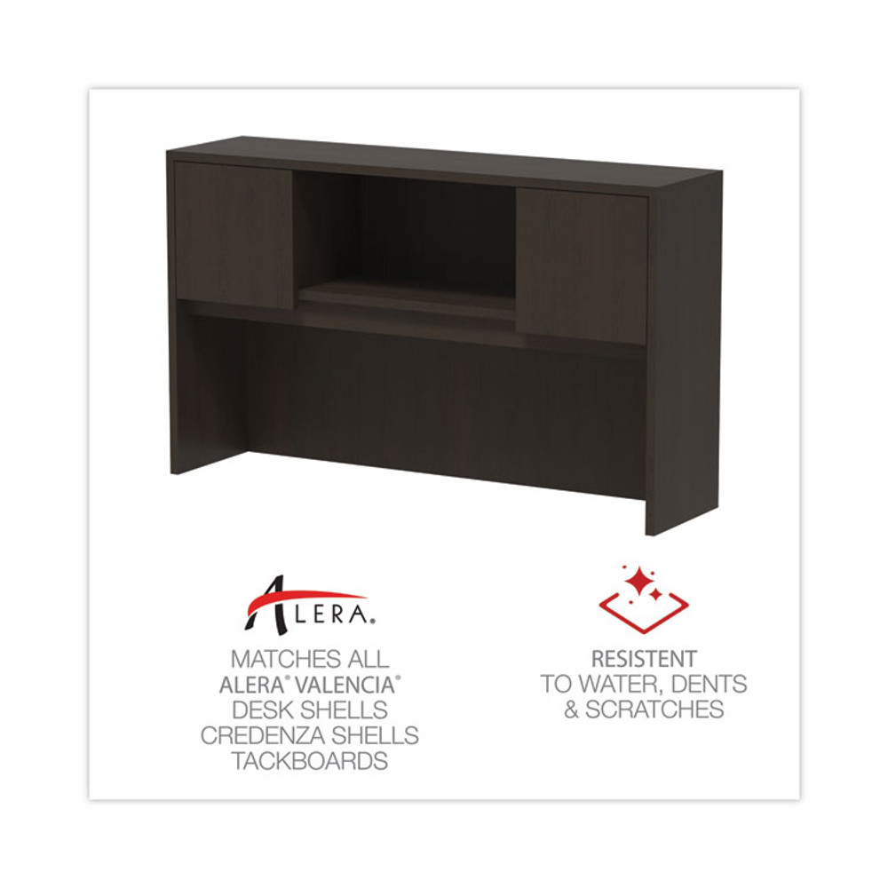 ALERA VA286015ES Alera Valencia Series Hutch with Doors, 4 Compartments, 58.88w x 15d x 35.38h, Espresso