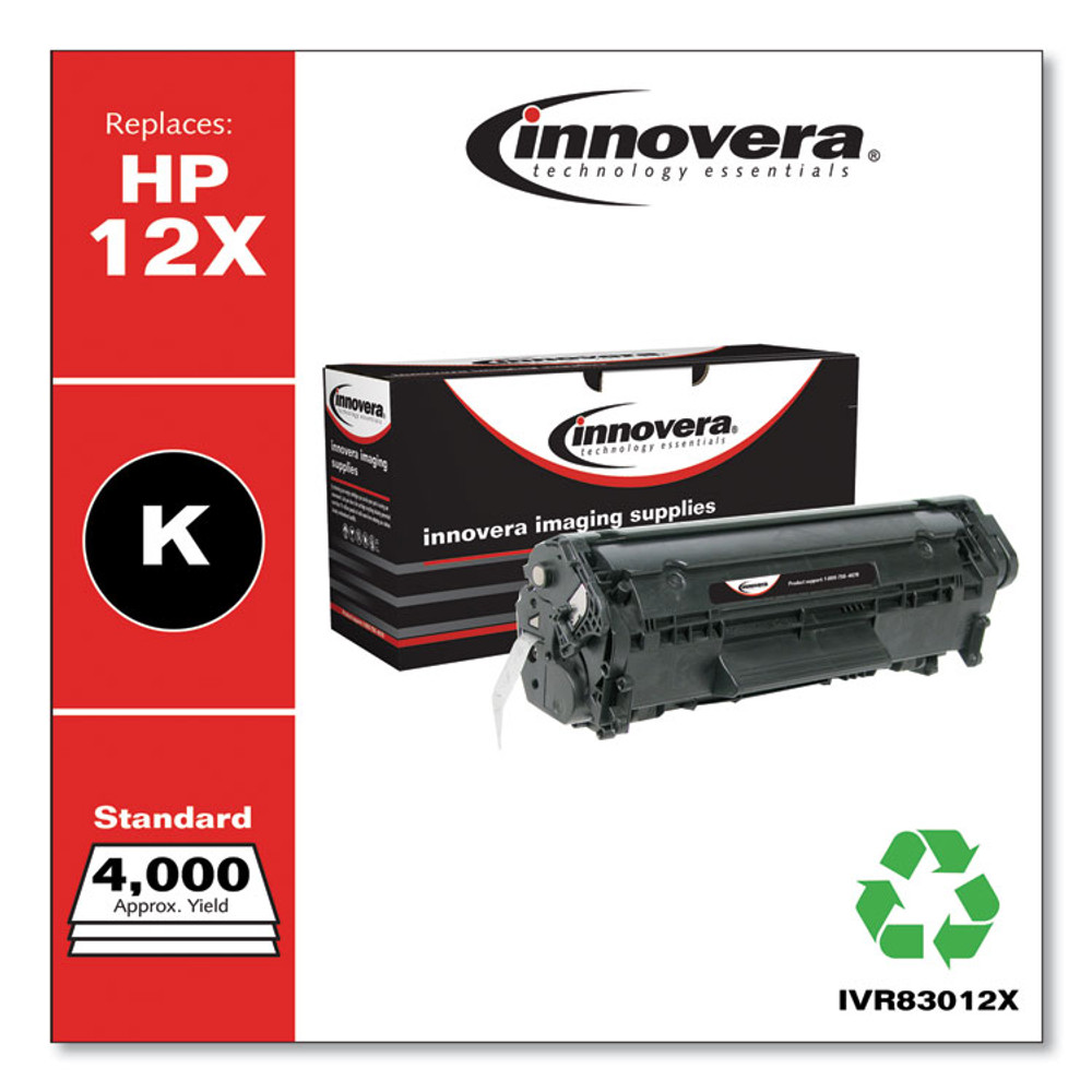 INNOVERA 83012X Remanufactured Black Extended-Yield Toner, Replacement for 12X (Q2612X), 4,000 Page-Yield