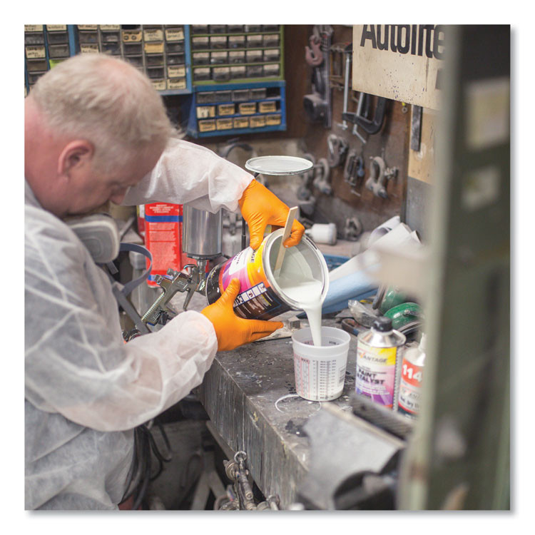 AMMEX CORPORATION GloveWorks® by GWON44100 Heavy-Duty Industrial Nitrile Gloves, Powder-Free, Medium, 8 mil Thick, 9.5" Long, Orange, 100/Box