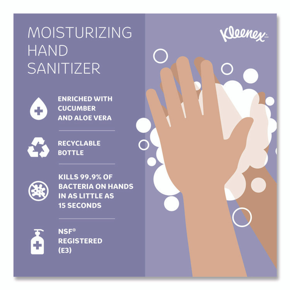 KIMBERLY-CLARK PROFESSIONAL Kleenex® 34604EA Ultra Moisturizing Foam Hand Sanitizer, 1.5 oz Pump Bottle, Unscented