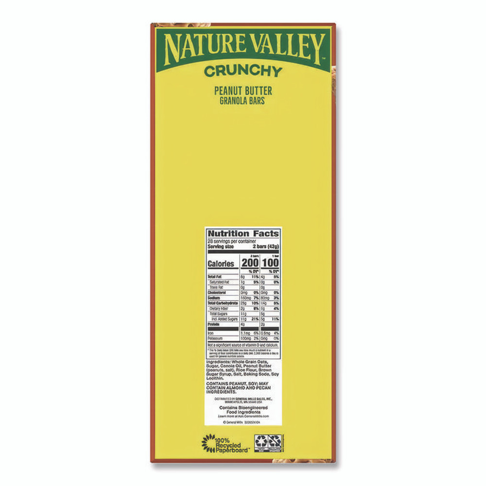 GENERAL MILLS Nature Valley® GEM2384 Granola Bars, Crunchy Peanut Butter, 1.5 oz Pouch, 28/Box