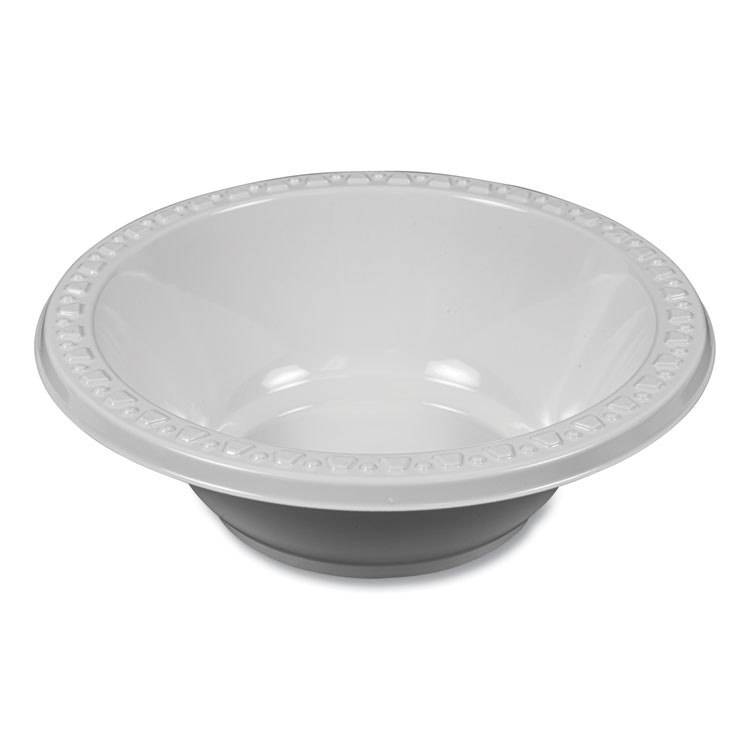 TABLEMATE PRODUCTS, CO. 12244WH Plastic Dinnerware, Bowl, 12 oz, White, 125/Pack