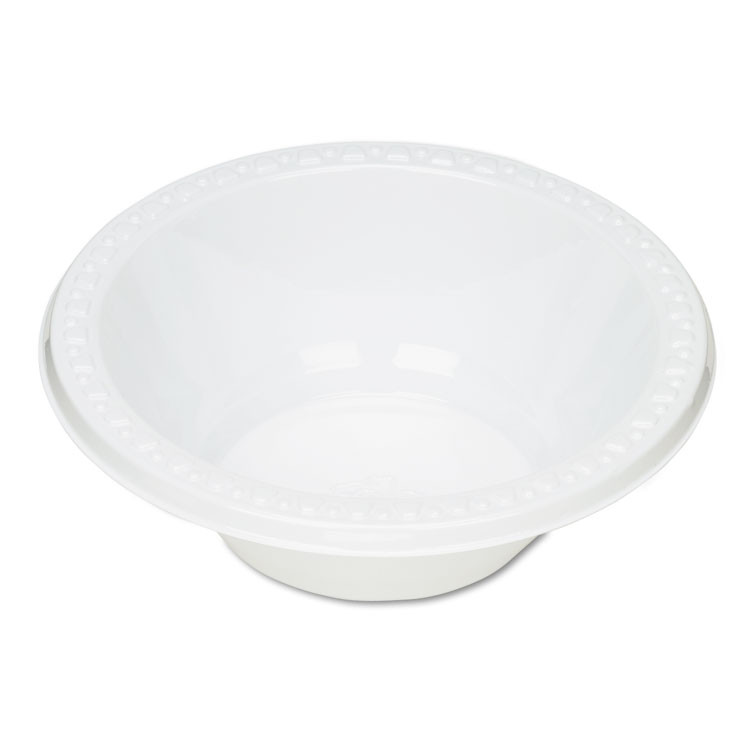 TABLEMATE PRODUCTS, CO. 12244WH Plastic Dinnerware, Bowl, 12 oz, White, 125/Pack