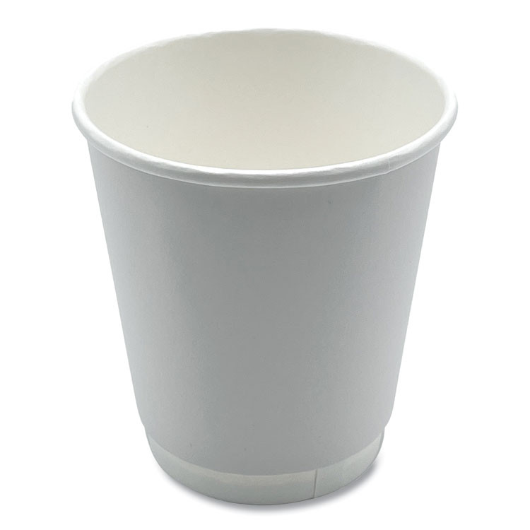 BOARDWALK DW10HCUPPK Paper Hot Cups, Double-Walled, 10 oz, White, 25/Pack