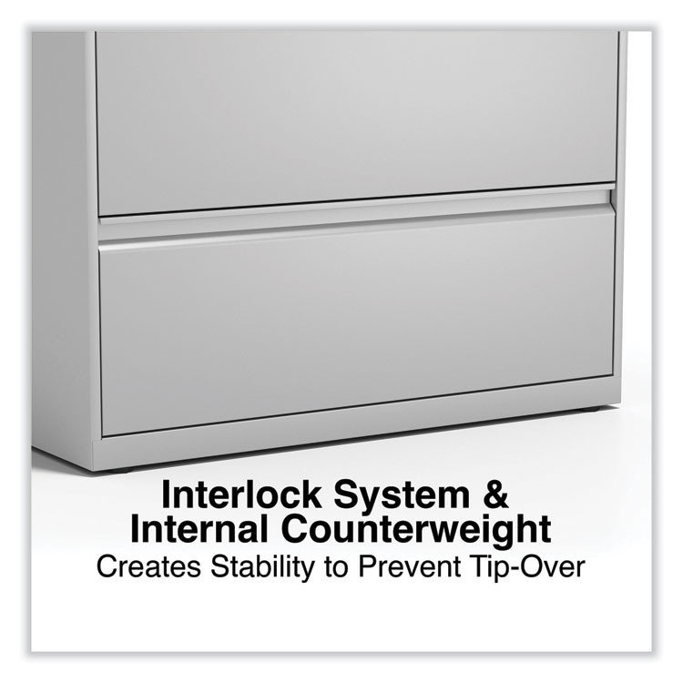 ALERA HLF3654LG Lateral File, 4 Legal/Letter-Size File Drawers, Light Gray, 36" x 18.63" x 52.5"