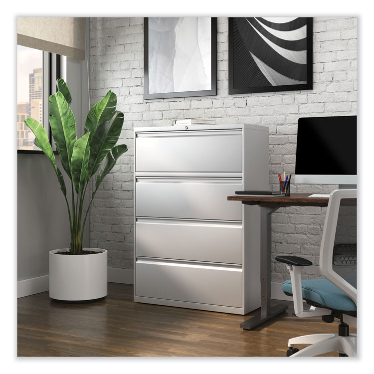 ALERA HLF3654LG Lateral File, 4 Legal/Letter-Size File Drawers, Light Gray, 36" x 18.63" x 52.5"
