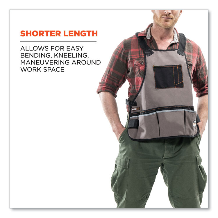 TENACIOUS HOLDINGS, INC. ergodyne® 13690 Arsenal 5700 16-Pocket Apron, 16 Compartments, 20.8 x 23.6, Canvas, Gray