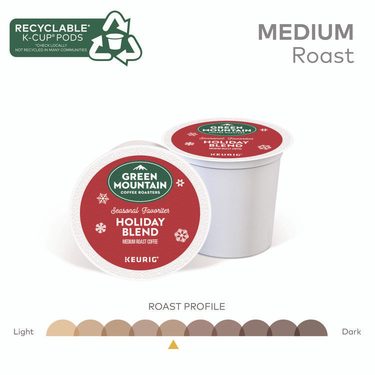 KEURIG DR PEPPER Green Mountain Coffee® 6204 Holiday Blend K-Cups, Medium Roast, 24/Box