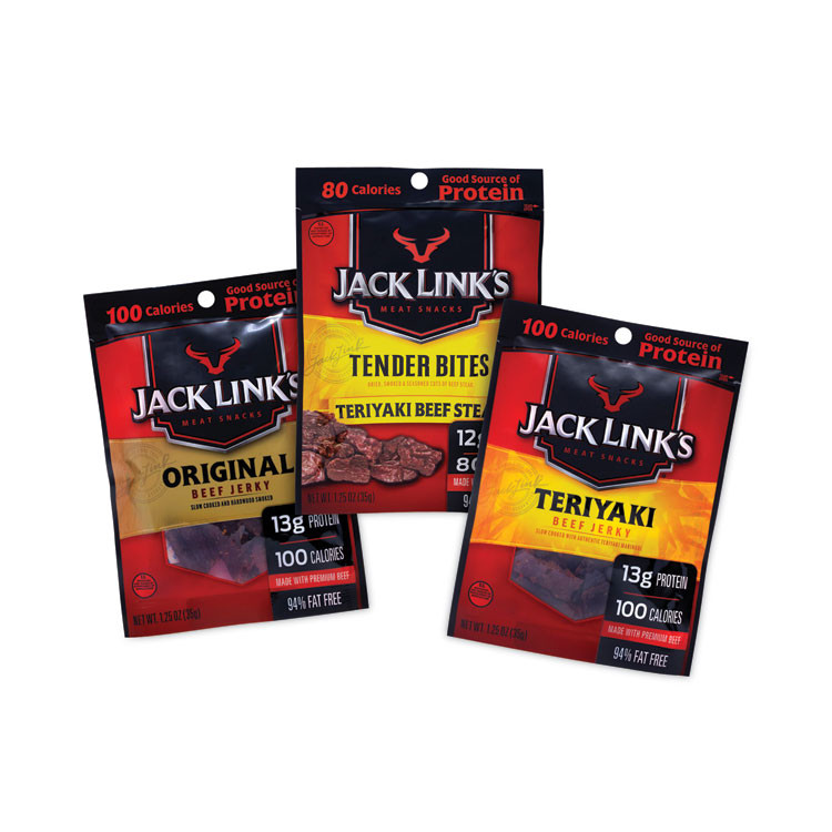 LINK SNACKS INC Jack Link’s 22000411 Beef Jerky Variety Pack, 1.5 oz, 9/Carton
