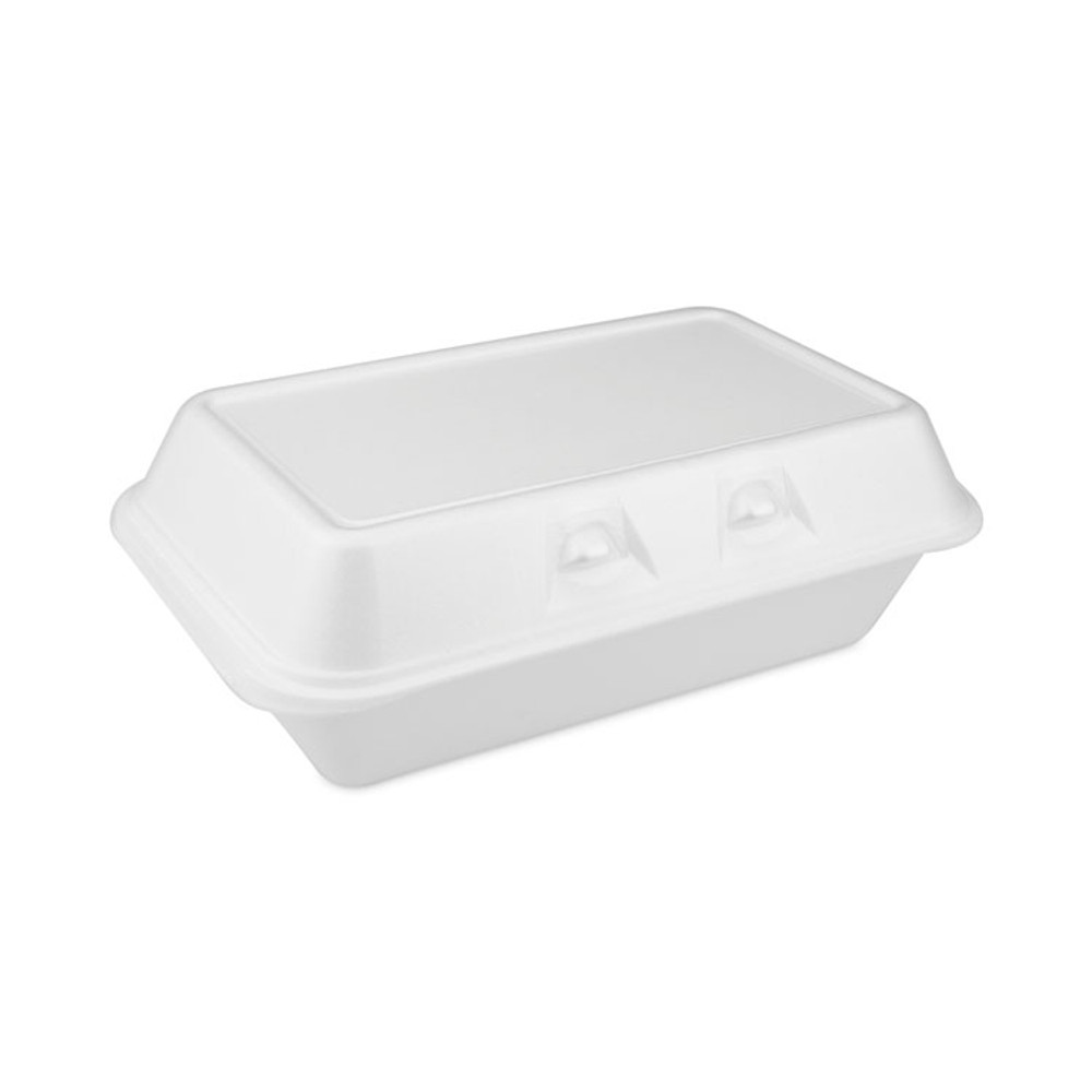 PACTIV EVERGREEN CORPORATION YHLW01880000 SmartLock Foam Hinged Lid Container, Medium, 8.75 x 5.5 x 3, White, 220/Carton