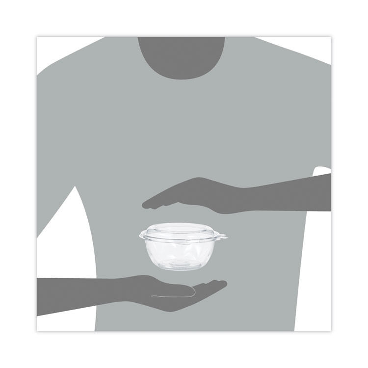 DART CTR12BD SafeSeal Tamper-Resistant, Tamper-Evident Bowls with Dome Lid, 12 oz, 5.5" Diameter x 2.6" h, Clear, Plastic, 240/Carton