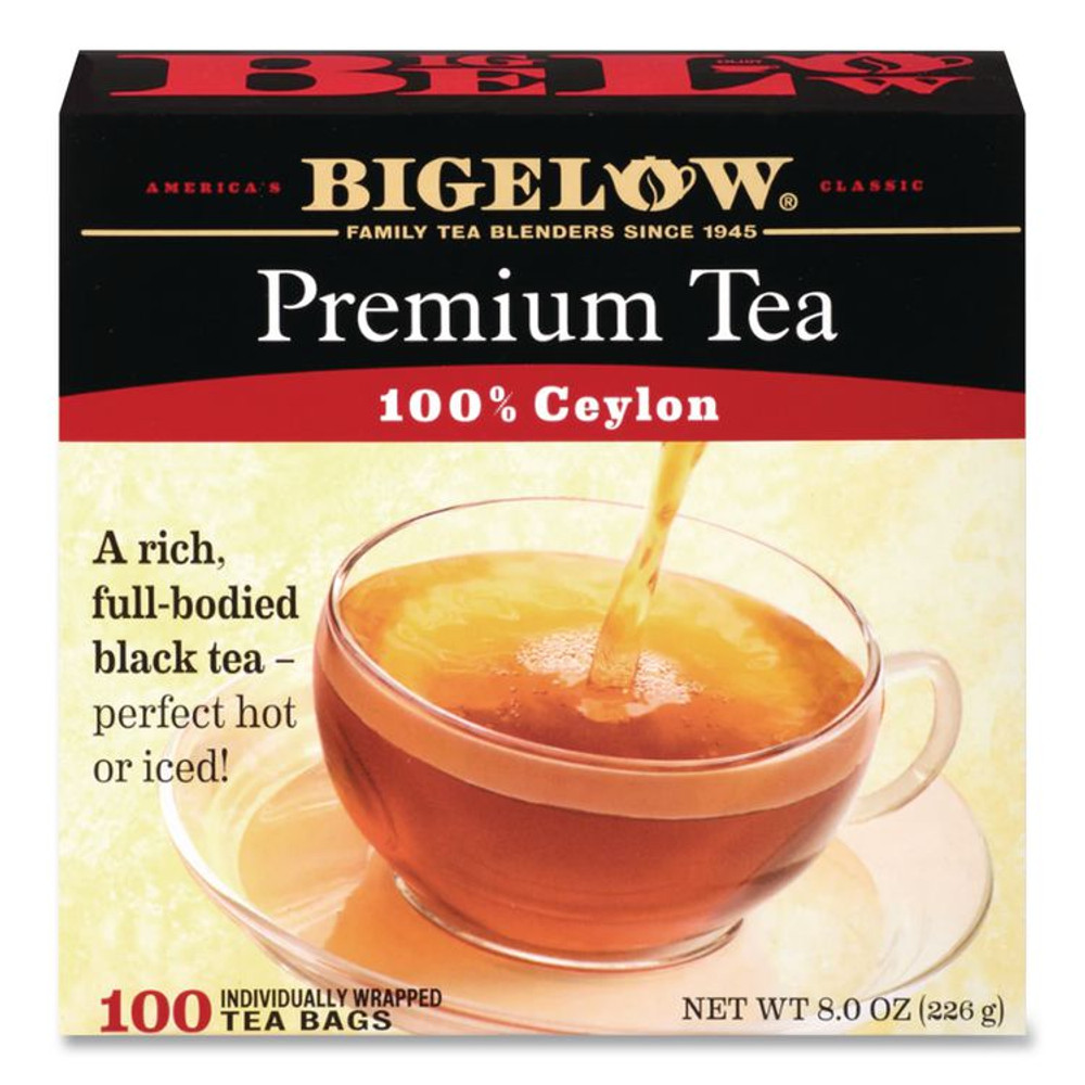 KEURIG DR PEPPER Bigelow® 00351 Single Flavor Tea, Premium Ceylon, 100 Bags/Box