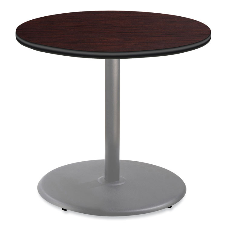 NATIONAL PUBLIC SEATING NPS® CG13636RD1MY Cafe Table, 36" Diameter x 30h, Round Top/Base, Mahogany Top, Gray Base