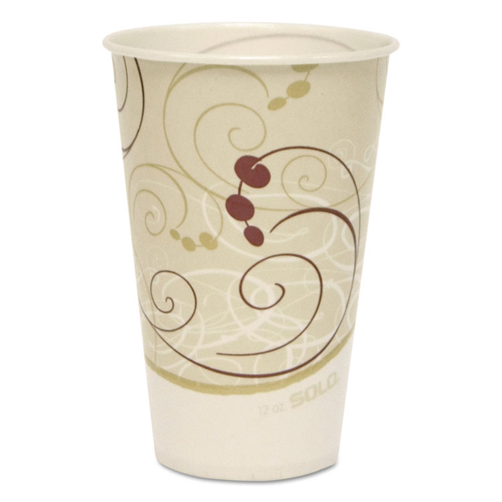 DART SOLO® R12NSYM Symphony Treated-Paper Cold Cups, 12 oz, White/Beige/Red, 100/Bag, 20 Bags/Carton