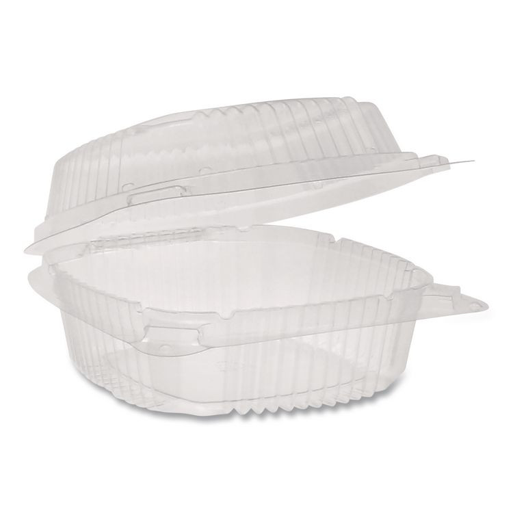 PACTIV EVERGREEN CORPORATION YCI81050 ClearView SmartLock Hinged Lid Container, Hoagie Container, 11 oz, 5.25 x 5.25 x 2.5, Clear, Plastic, 375/Carton