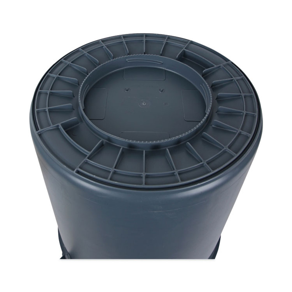 BOARDWALK 44GLWR GRA Round Waste Receptacle, 44 gal, Plastic, Gray