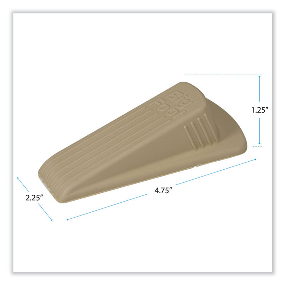 MASTER CASTER COMPANY 00900 Big Foot Doorstop, No Slip Rubber Wedge, 2.25w x 4.75d x 1.25h, Beige