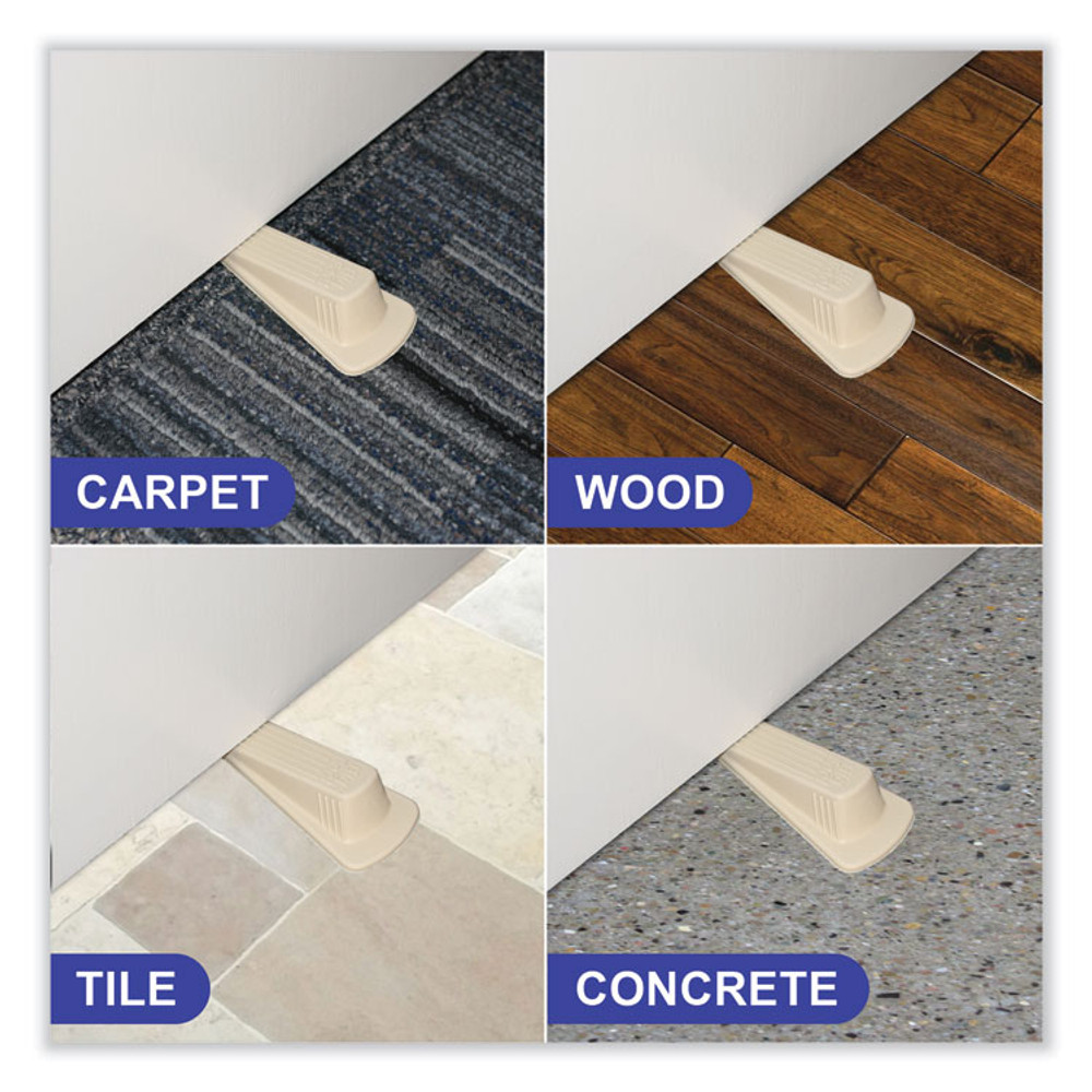 MASTER CASTER COMPANY 00900 Big Foot Doorstop, No Slip Rubber Wedge, 2.25w x 4.75d x 1.25h, Beige