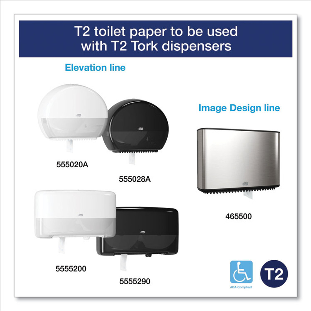 SCA TISSUE Tork® 11020602 Advanced Jumbo Bath Tissue, Septic Safe, 2-Ply, White, 3.48" x 751 ft, 12 Rolls/Carton