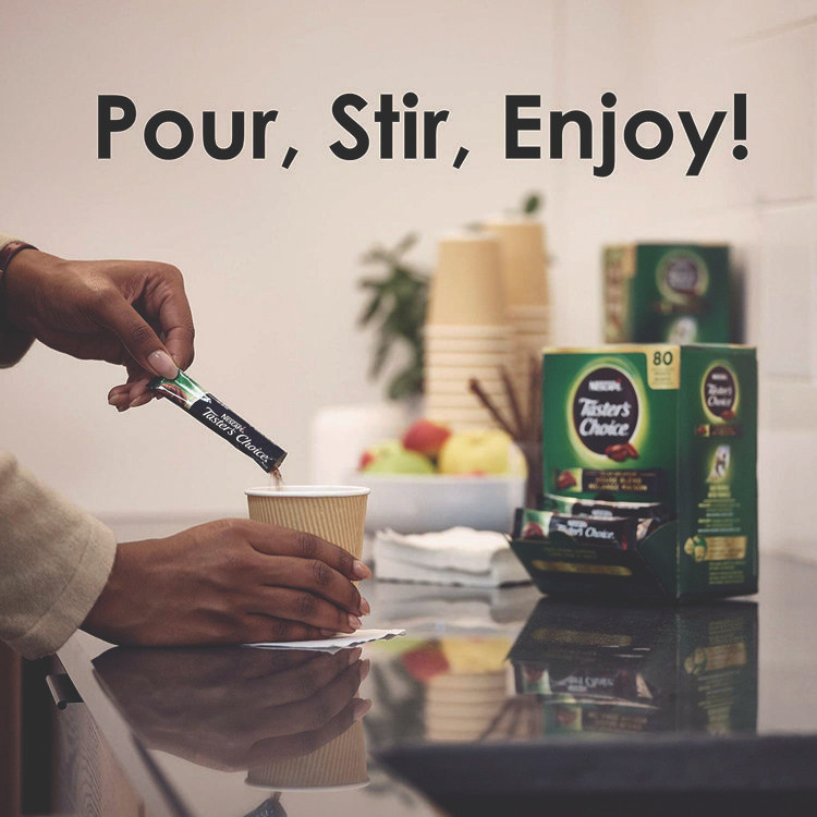 NESTLE Nescafé® 66488CT Taster's Choice Stick Pack, Decaf, 0.06oz, 80/Box, 6 Boxes/Carton