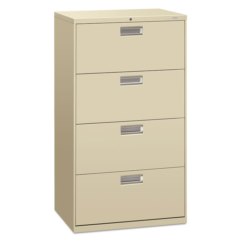 HON COMPANY 674LL Brigade 600 Series Lateral File, 4 Legal/Letter-Size File Drawers, Putty, 30" x 18" x 52.5"