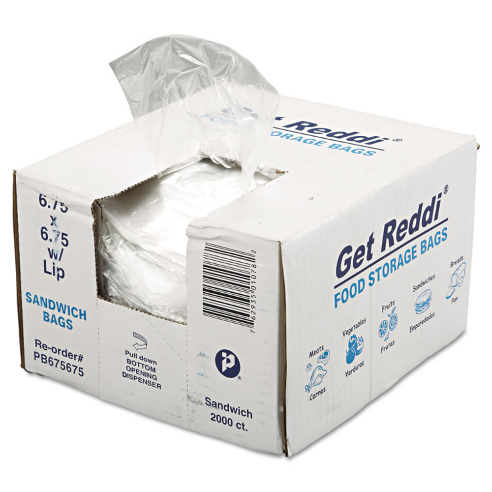 INTEGRATED BAGGING SYSTEMS Inteplast Group PB675675 Food Bags, 6.75" x 6.75", Clear, 2,000/Carton