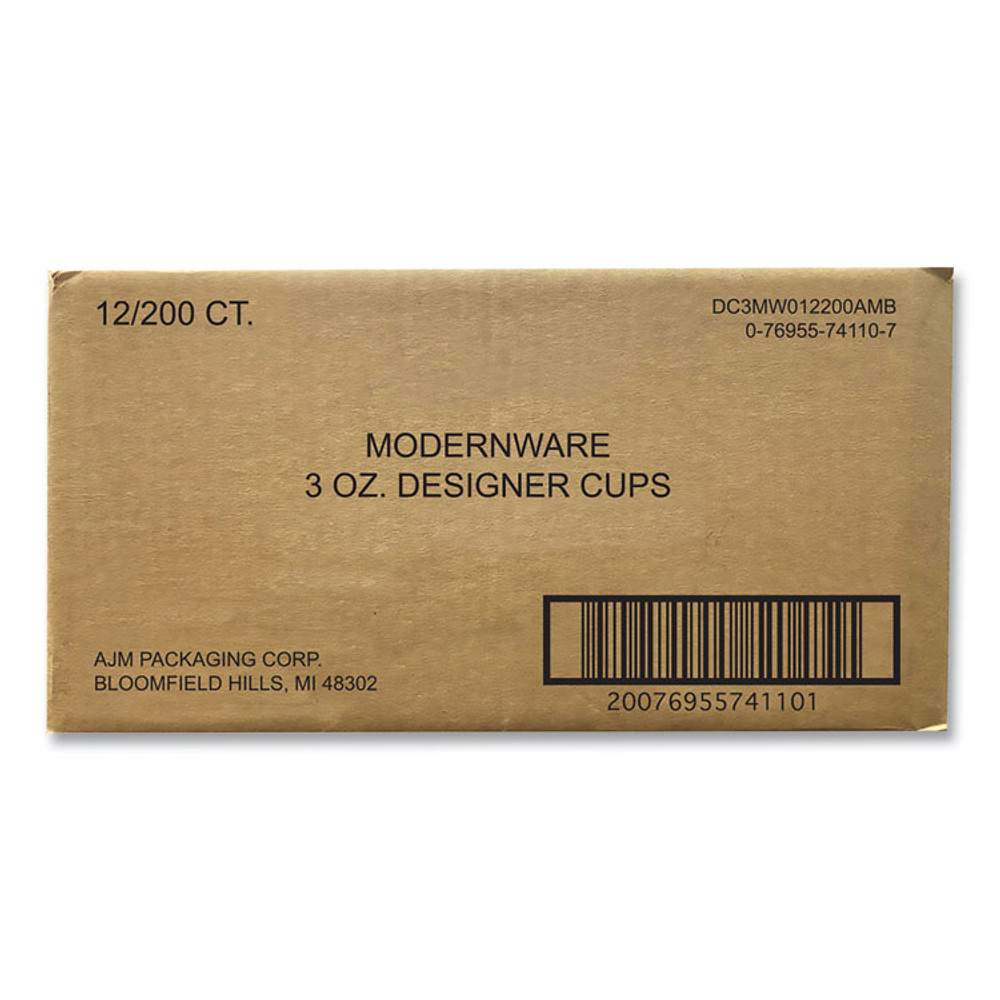 AJM PACKAGING CORP. Corporation DC3MW012200A Heavy Duty Cold Cups, 3 oz, Paper, Modernware Design, 2,400/Carton