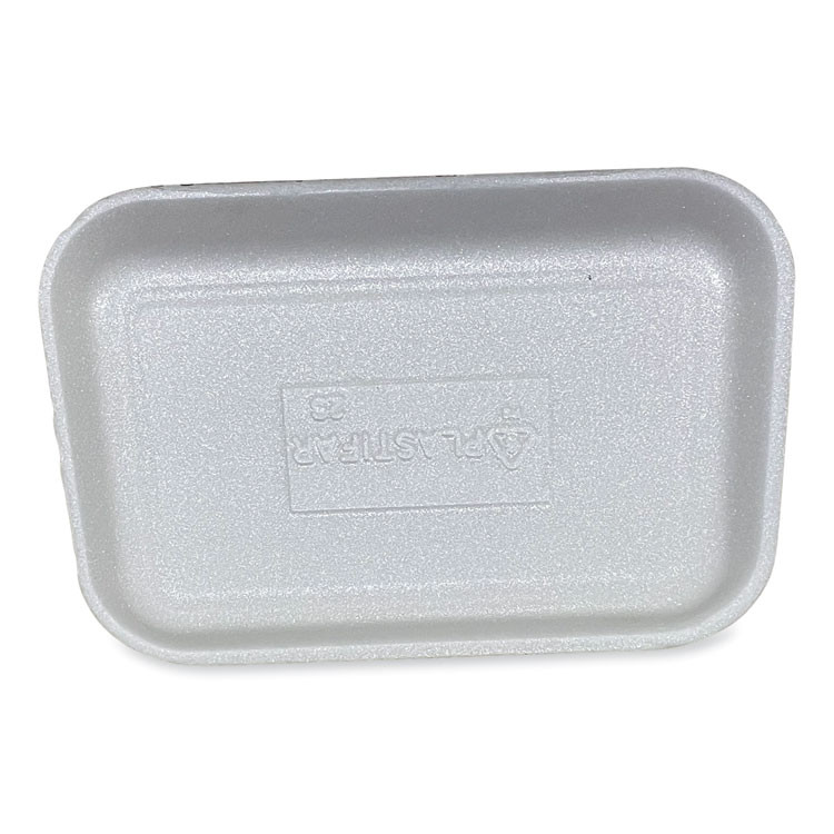 GEN 2SWH Meat Trays, #2S, 8.5 x 6 x 0.7, White, Foam, 500/Carton