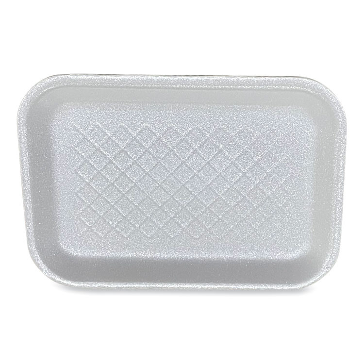 GEN 2SWH Meat Trays, #2S, 8.5 x 6 x 0.7, White, Foam, 500/Carton