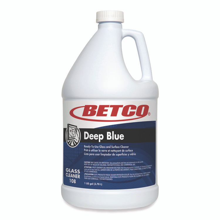BETCO CORPORATION 1080400 Deep Blue Glass and Surface Cleaner, Pleasant Scent, 1 gal Bottle, 4/Carton