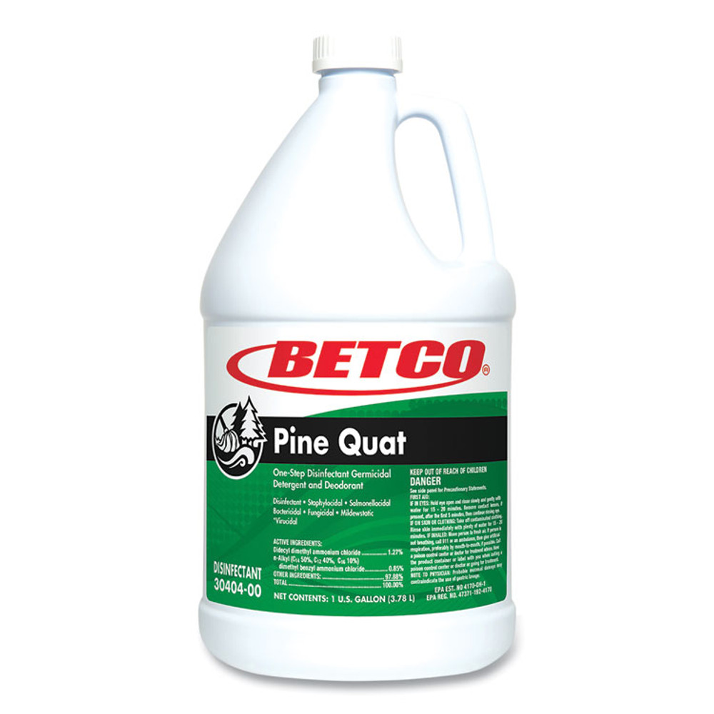 BETCO CORPORATION 3040400 Pine Quat Disinfectant, Pine Scent, 128 oz Bottle, 4/Carton