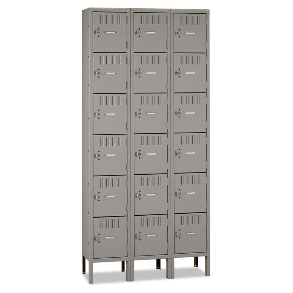 TENNSCO BS61218123MG Box Compartments with Legs, Triple Stack, 36w x 18d x 78h, Medium Gray