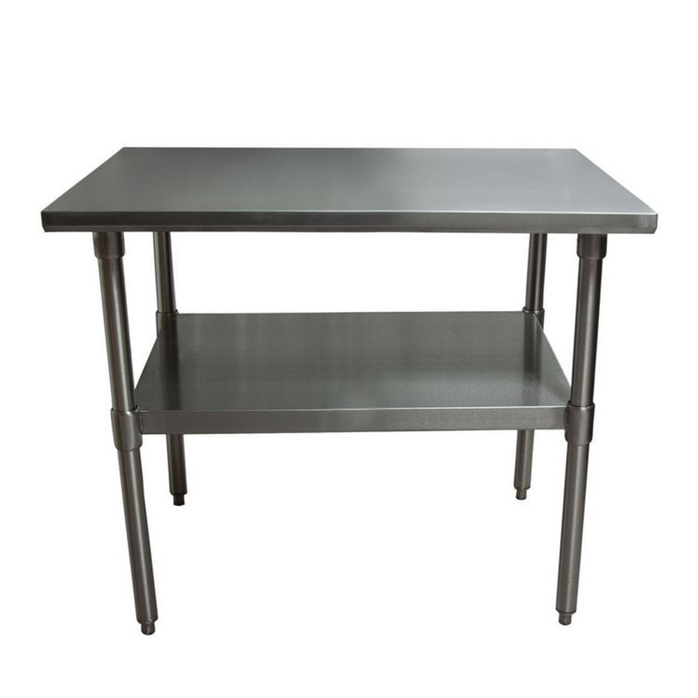 BK RESOURCES 2VT4824 Stainless Steel Flat Top Work Tables, 48w x 24d x 36h, Silver, 2/Pallet