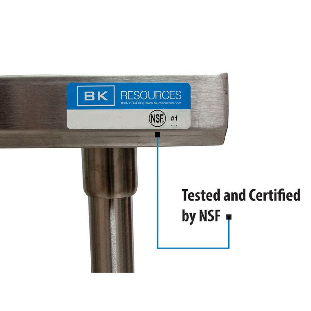 BK RESOURCES 2VT6030 Stainless Steel Flat Top Work Tables, 60w x 30d x 36h, Silver, 2/Pallet